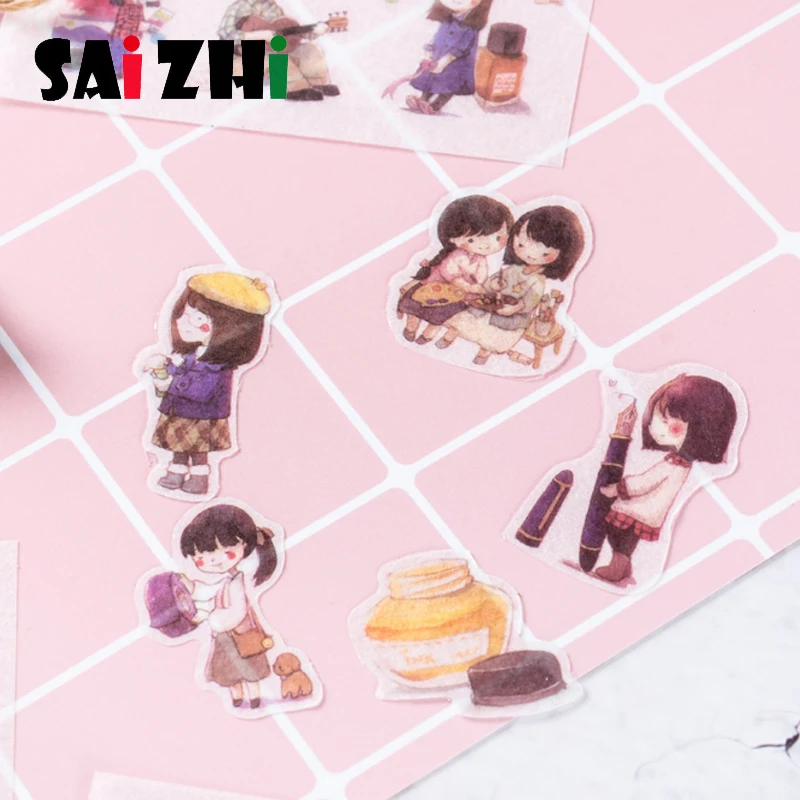 

Saizhi Japanese Paper Small Little Boxes Decorative Travel Weather Journal Diary Girl Stickers Scrapbooking Items Shool SZ18a1