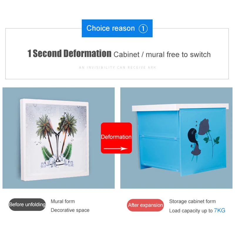 MICCK коробка для хранения, скрытый шкафчик для ванной комнаты, шкаф, складная фреска, шкаф для хранения, полка для хранения одежды, артефакт для ванной, коробка