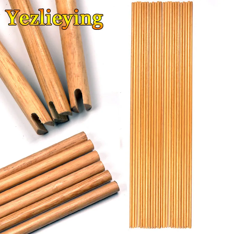 

30pcs Hunting Compound bow Archery Bolts DIY Self Nock Handmade Wooden Arrow Shaft 31" Length OD 8.5mm Archery