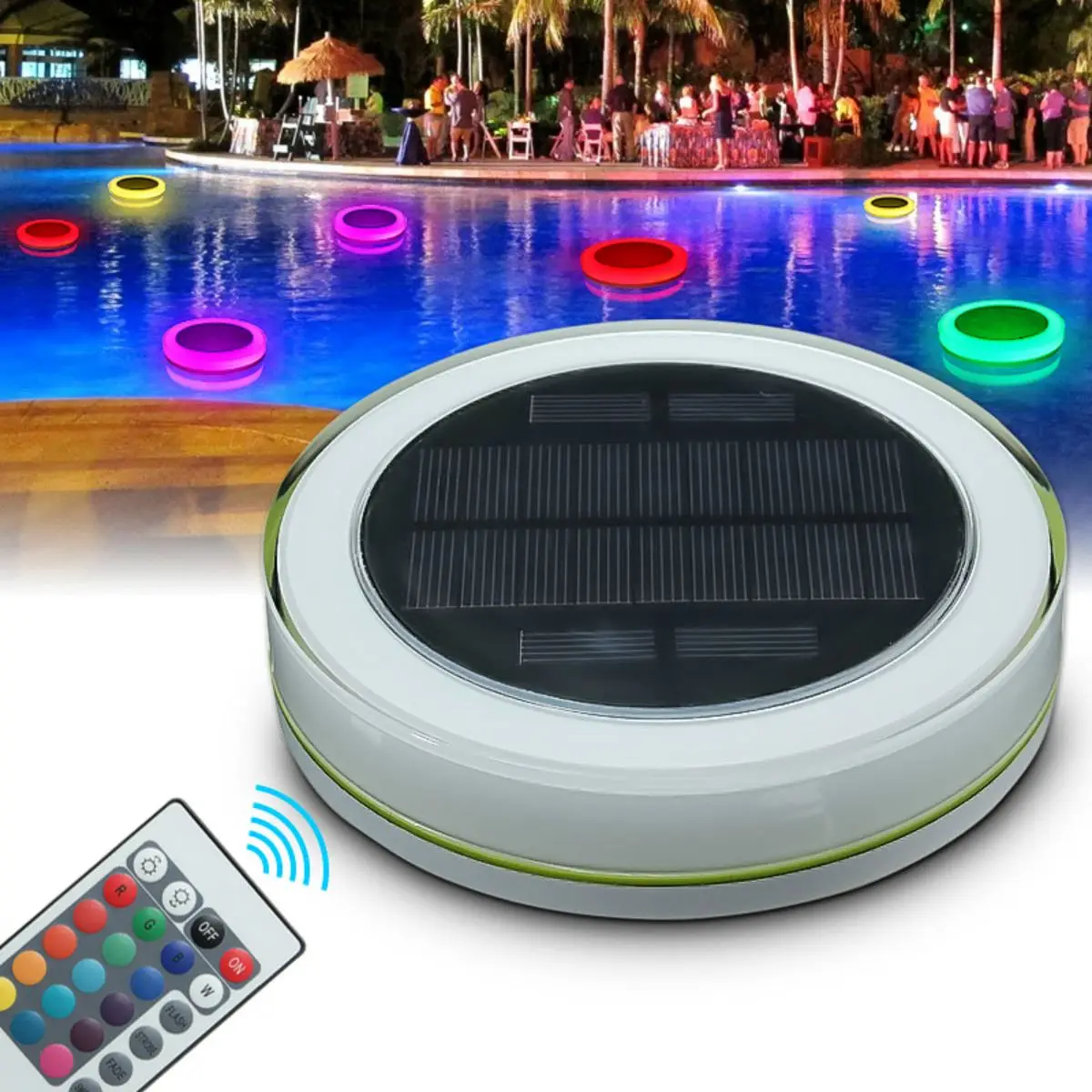 

RGB Solar Panel Swimming Pool Floating Light with Reomte Controller Underwater Light LED Garden Pond Waterproof IP68