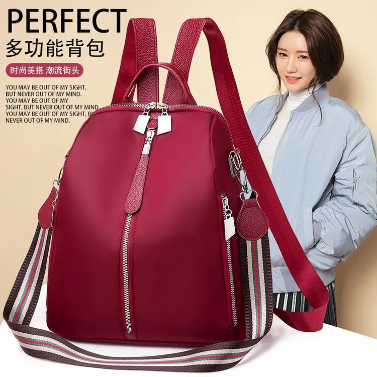 New Style Oxford Cloth Top Grade Elegant Hot Selling Waterproof Casual Backpack Hipster Ribbon WOMEN'S Bag Wholesale 383