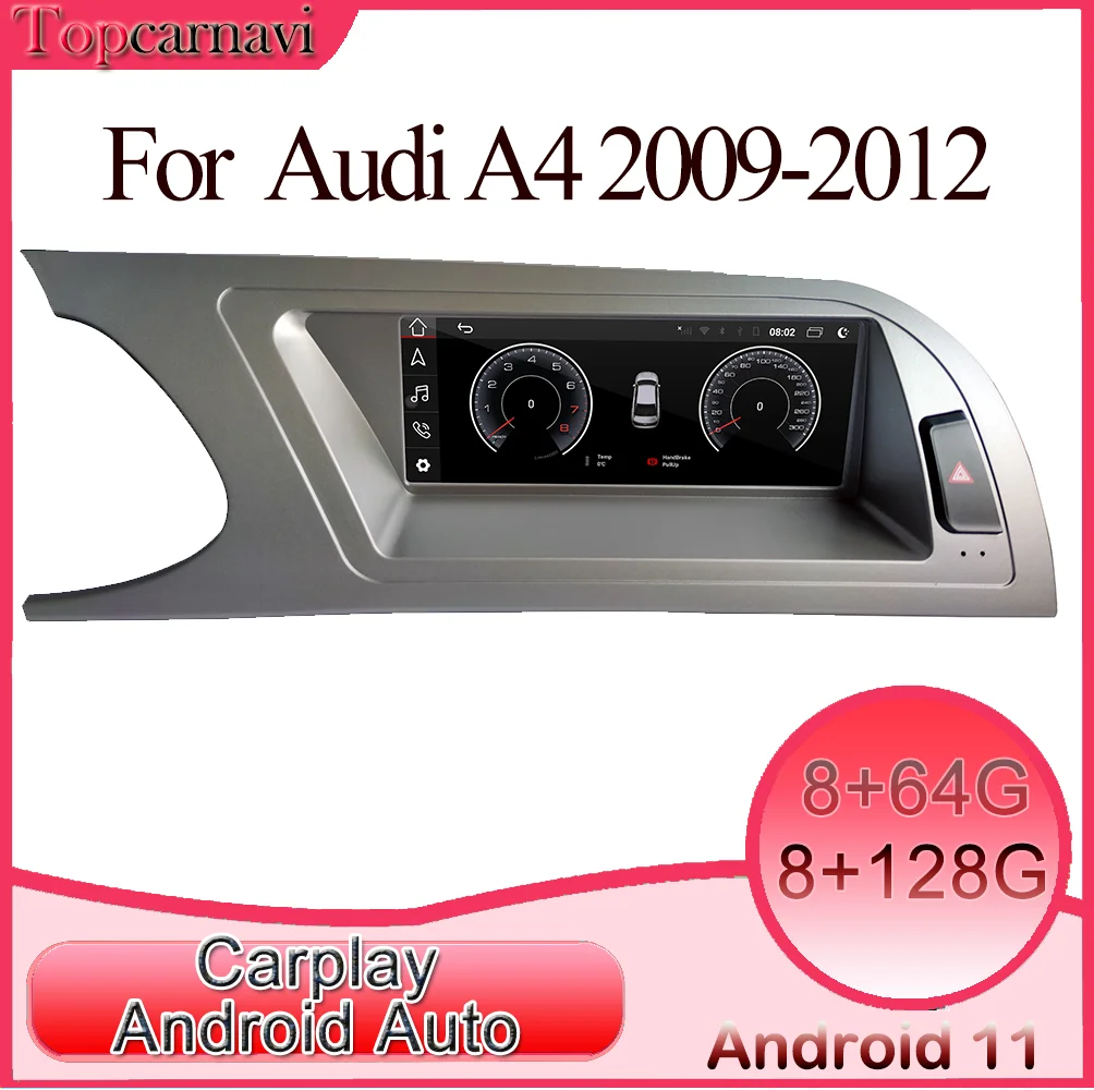 Android 11 car multimedia DVD stereo radio video player GPS GLONASS navigation CarPlay for Audi A4(2009-2012)2 DIN 8V | Автомобили и