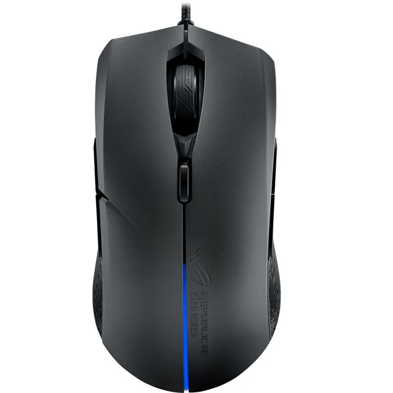 Мышь ASUS ROG Strix Evolve 90MP00J0-B0UA00 оптическая, проводная, 7200 dpi, USB, RGB подсветка, цвет: черный