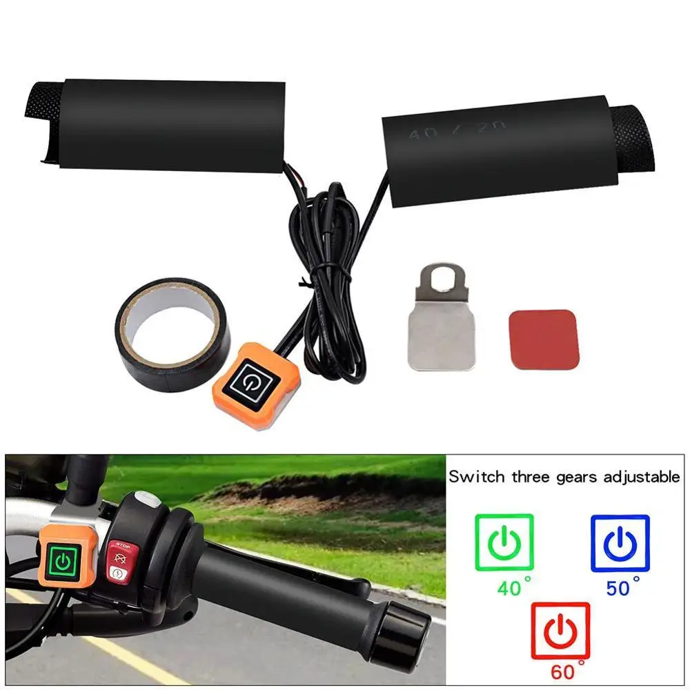 

NEW 12V Intelligent Temperature Control Third Gear Heated Grips Inserts Handlebar Hand Warmers For Universal Grip ATV Motorcycle