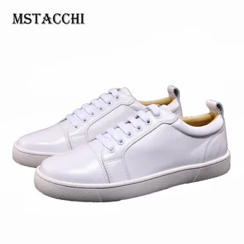 

MStacchi Classics Men Casual White Shoes Real Leather Round Toe Thick Bottom Breathable Platform Shoes For Women's Sneakers New