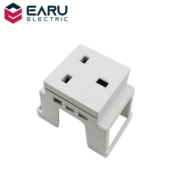 

1pc DIY British UK Standard Card Din Rail Mount Power Socket 13A 250V English-Scale Digital Irregular White Modular Socket Model