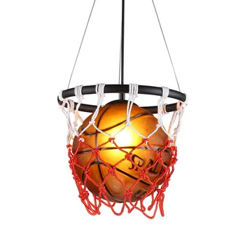 

American Vintage Sport Theme Bar Basketball Soccer Hanging Light Children's Room personality Football Pendant Lights Bedroom Boy