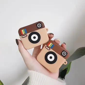 

3D Instagram funny camera case Wireless Bluetooth Earphone Case for AirPods pro 2 Silicon Charging Headphones Box Cover fundas