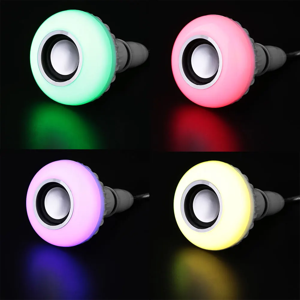 

Wireless E27 Bluetooth 3.0 Audio Speaker RGB Color White Bulb Music Lamp
