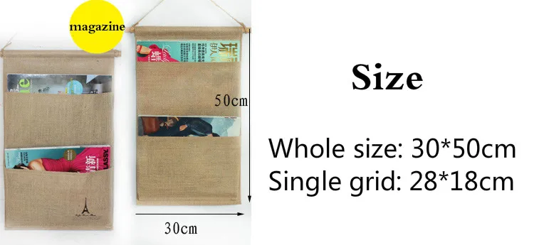 Storage Bag Organizer Japanese Style Vintage Home Hanging Storage Bag Bedroom Wall-mounted Hanging Storage Box Organizor
