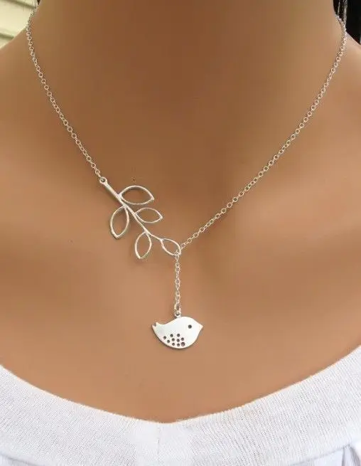 Птица ожерелье для подарков цепь кулон друг Элегантный Модный лист птица свитер