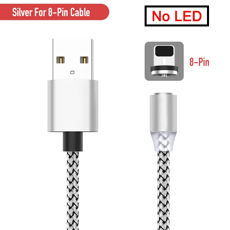 Normal Magnetic Магнитный кабель type C Micro USB светодиодный шнур для зарядки iPhone зарядный провод Кабо Для Xiaomi 8 Redmi Note 7 huawei - Цвет: Normal Magnetic