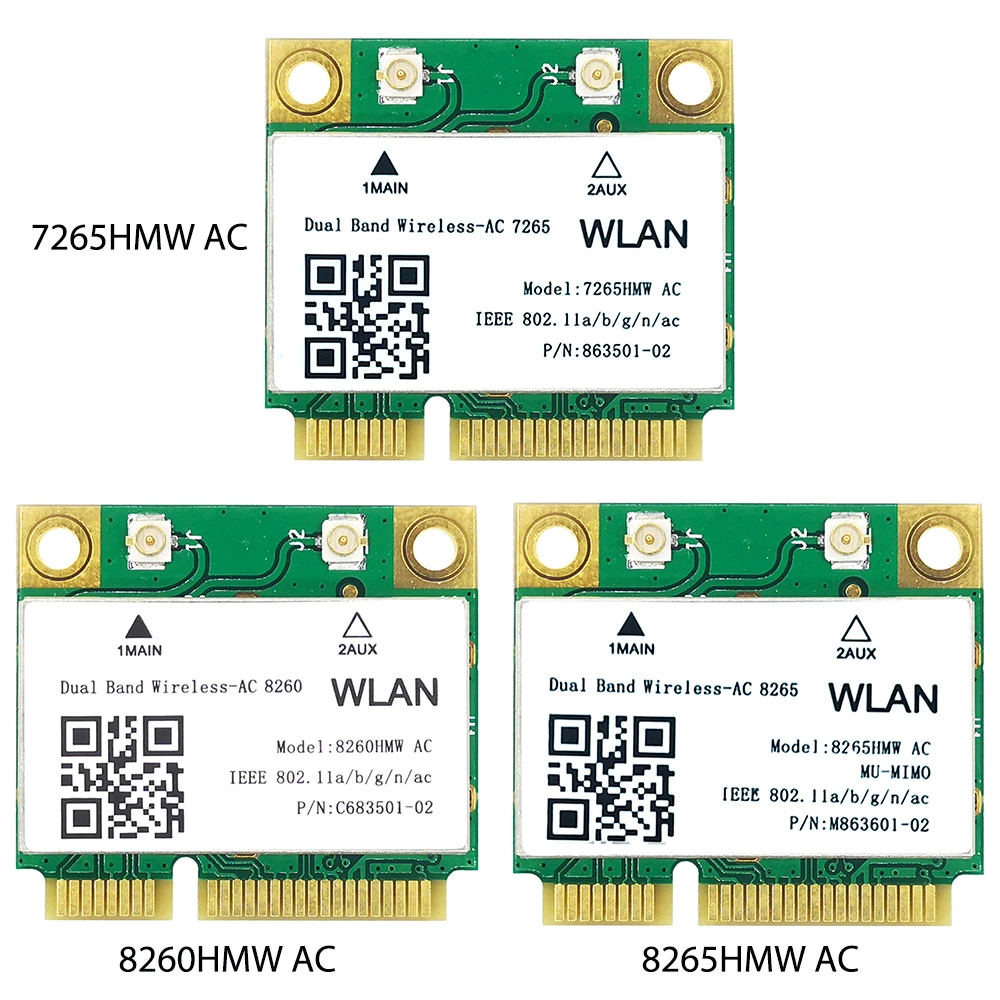 Wireless Bluetooth 4.2 Network Card Dual-Band 5G/2.4G 7265/8260/8265 HMW 802.11 AC For PC With Mini PCIe | Компьютеры и офис