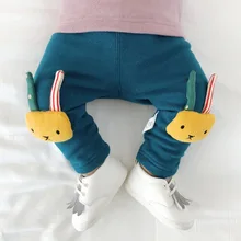 Детские штаны с изображением Минни-бэби, зимние бархатные теплые леггинсы для малышей, детские штаны с рисунком