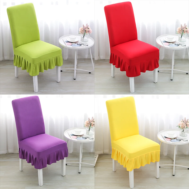 1/4/6pcs Removable Stretch Elastic Slipcovers Dining Room Stool Chair Seat Cover 
