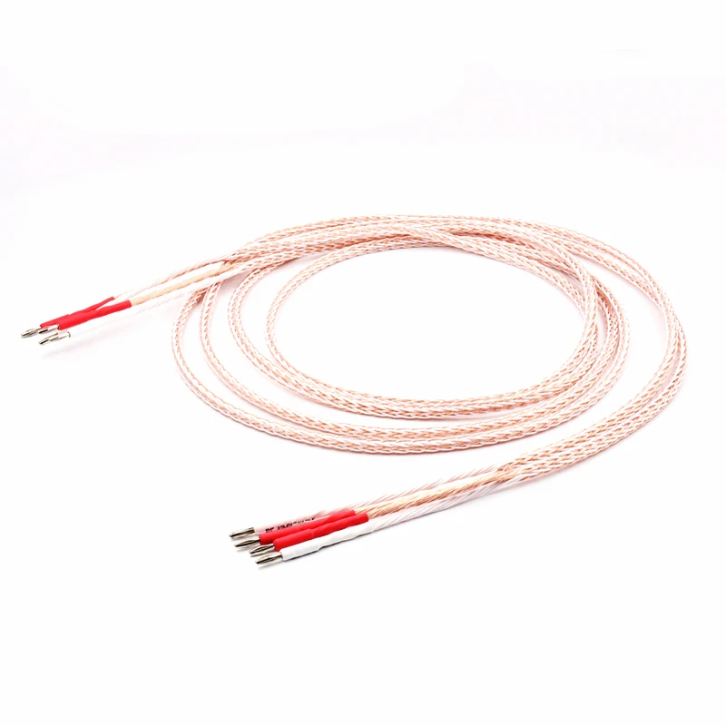 

High Quality 8TC audio Speaker Cable with 2 to 2 banana plugs connector