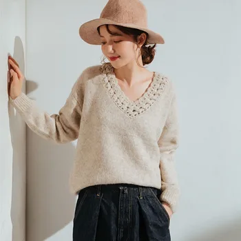 

Twist Pattern Jacquard Warm Thick Sweater Women Autumn Winter New Knitted Pullovers Long Sleeve Lazy Wind Sweater Oversized Tops