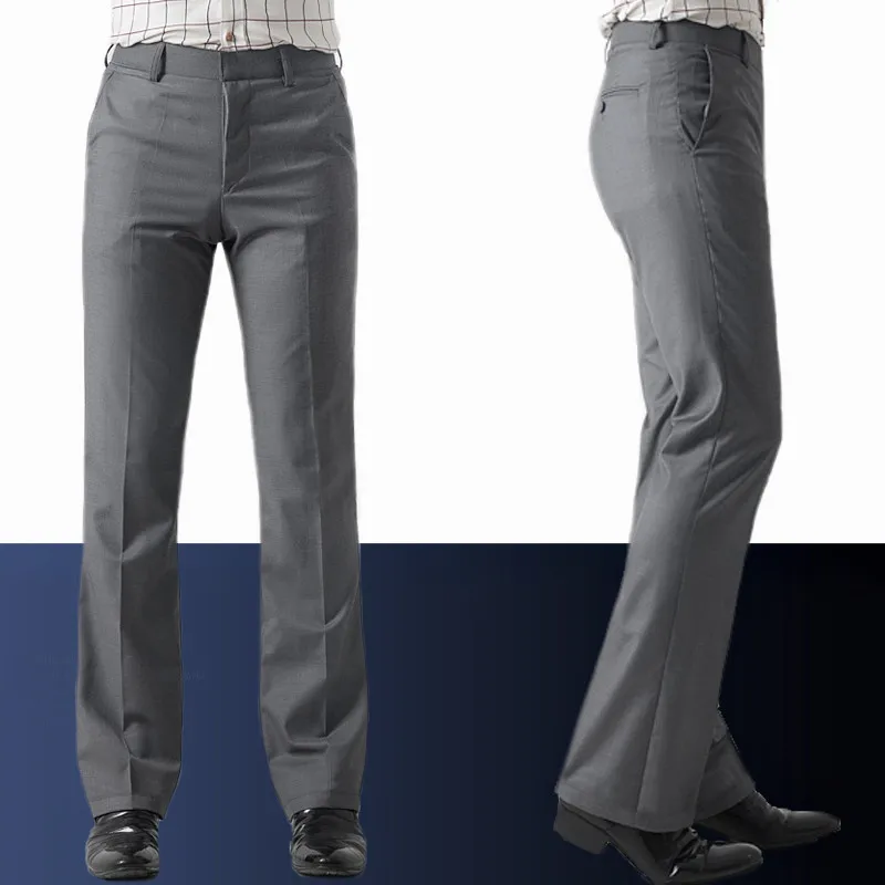 Men's Suit pants New Men's Khaki FIared pants Slim Korean version of the big Casual trousers More sizes 29-36 37