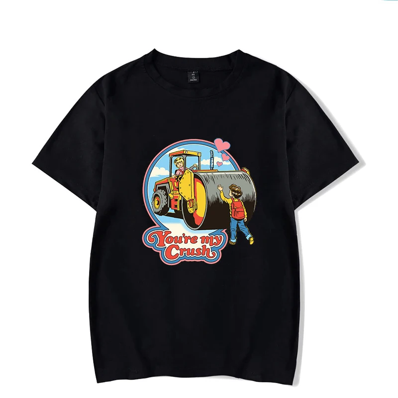 

You're My Crush Black TShirt Women Harajuku Print T-Shirt Korean Gothic Aesthetic Streetwear Summer Cotton Tees