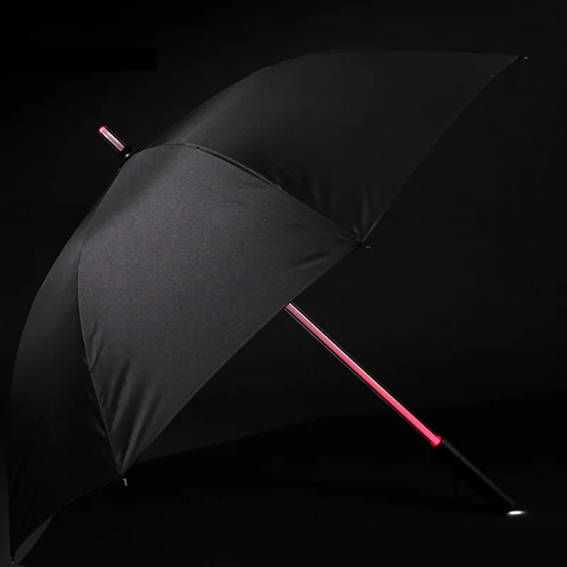 СВЕТОДИОДНЫЙ световой меч, светящийся Зонт с лазерным мечом, зонты для гольфа, меняющиеся на валу/встроенный фонарик, вспышка, зонтик - Цвет: B