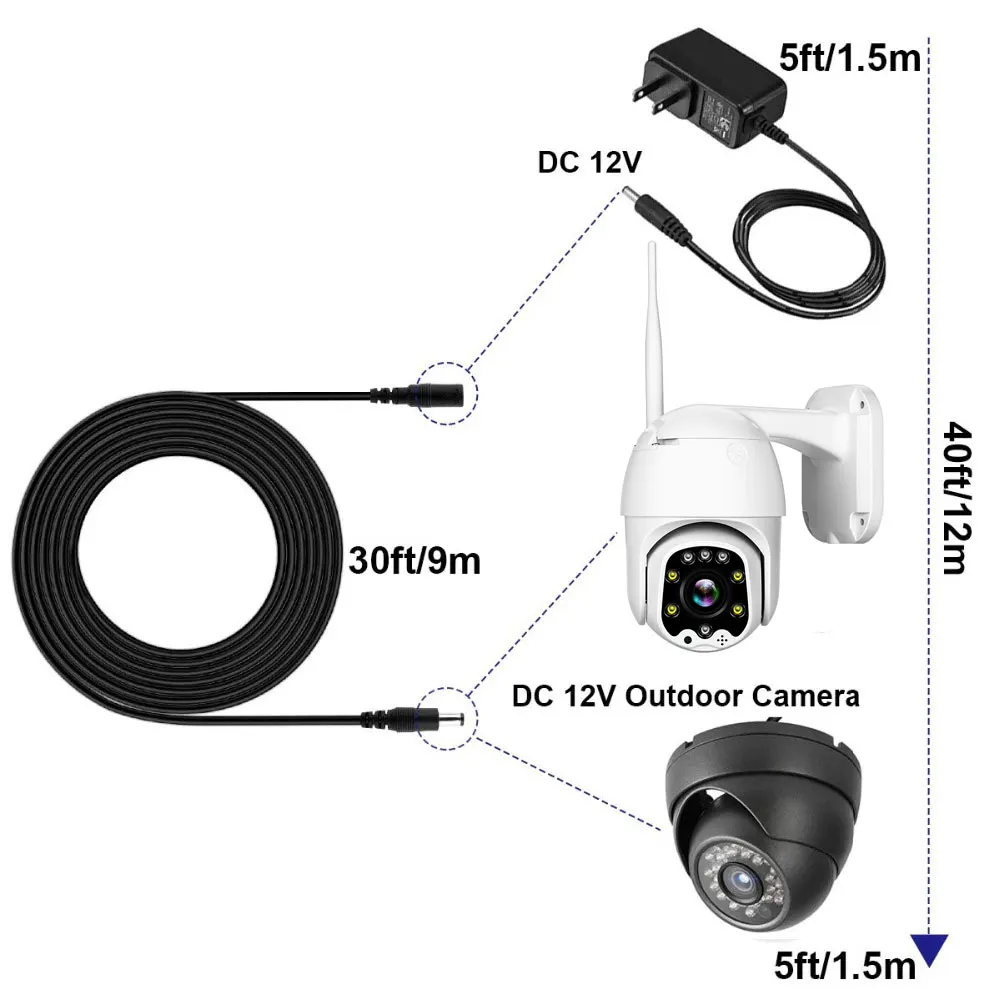3 м 2,1 мм x 5,5 мм DC кабель Разъем Мужской Женский удлинитель провод Мощность Разъем Кабель-адаптер для видеонаблюдения Камера HDVD