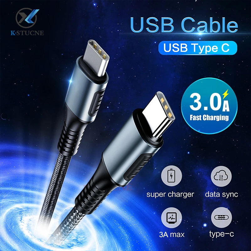 Кабель usb type-C-USB C для samsung S9 Oneplus 7 Pro QC 3,0, кабель для быстрой зарядки и передачи данных для Redmi K20 Note 8 7 Pro, шнур для зарядки USBC