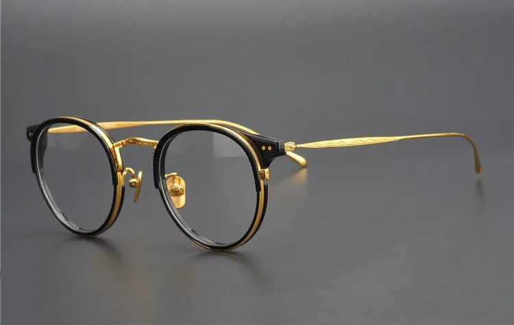 Титановые круглые очки для мужчин и женщин брендовые прозрачные винтажные оптические очки в оправе для близоруких рецепт; очки оправы очки Gafas