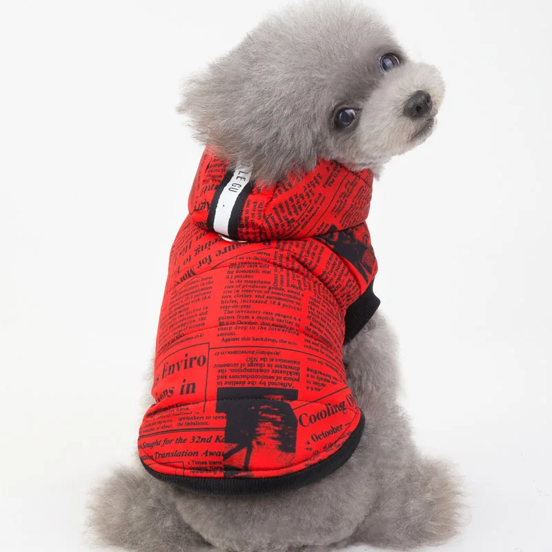 Pet Winter Dog Coat Jacket Cat Clothes Soft Warm Newspaper Dog Clothes Small Puppy Coat Chihuahua Warm Dog Winter Clothes