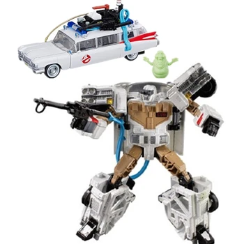 

Transformation Ghostbustersingly co-branded ghost car Ecto-1 Ectotron exhibition limited PVC Action Figure Model Doll Toy