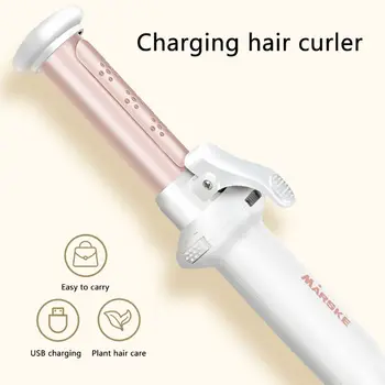 

Professional 2 in 1 Ceramic Hair Curling Cordless Curling Iron Wand 1-Inch Diameter Mini Hair Curler for Loose Tight Curls USB