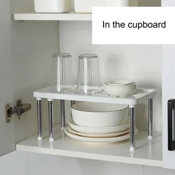 

Kitchen Home Closet Organizer Storage Shelf Rack Space Saving Wardrobe Decorative Shelves Cabinet Holders for Family