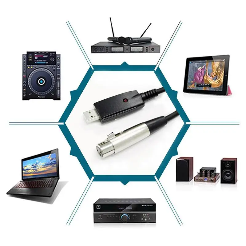 USB XLR линия Мода Прочный черный 300 см полоса инструмент кабель электрогитара смеситель KTV рок музыка укулеле медный сердечник