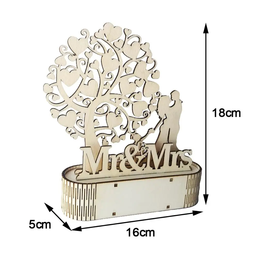 HUIRAN Mr Mrs Свадебная любовь Деревянные сердца свадебный свет Домашний декор украшения для свадебной вечеринки поставки DIY подарок невесты быть декором