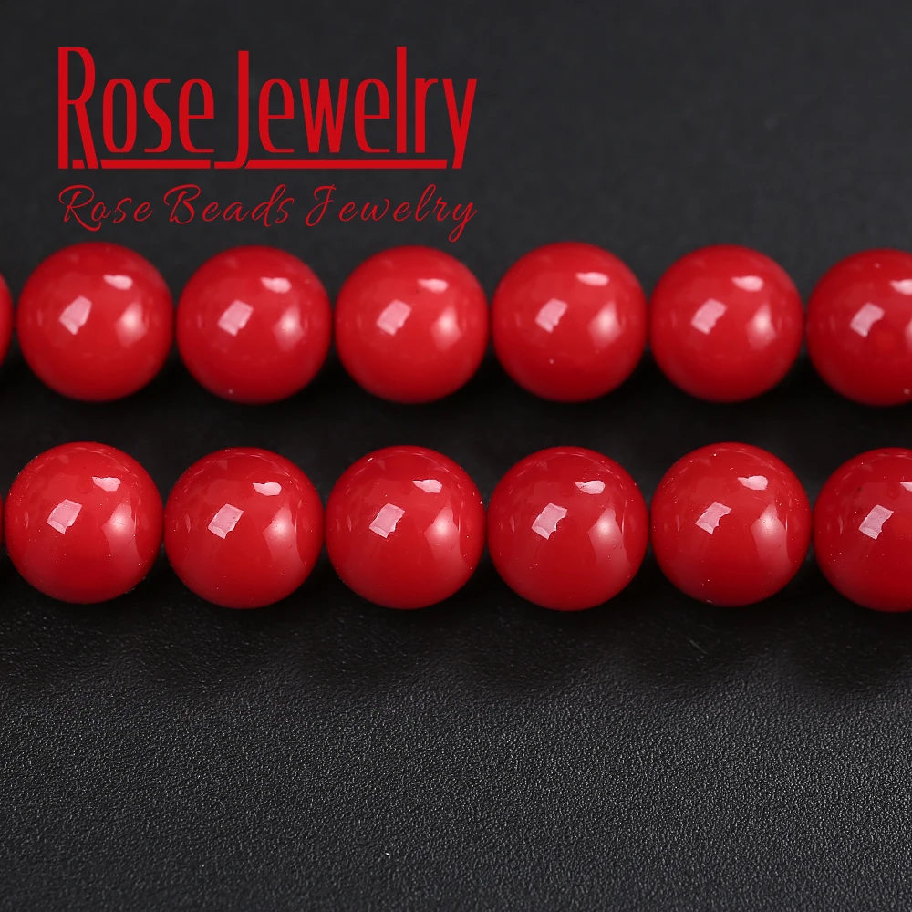 

Red Heat Treated Australian South Sea Pearl Powder Round Loose Beads 4 6 8 10 12 MM Size For Jewelry Making DIY Bracelet