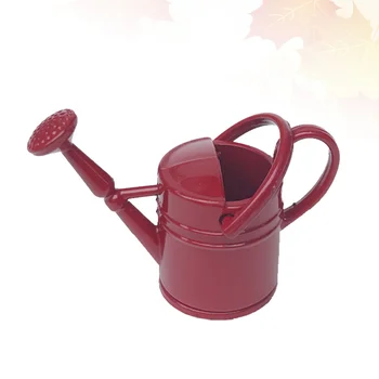 

Mini Metal Watering Pots Creative Gardening Adornment Accessories Garden Scene Landscaping Watering Can (Red)