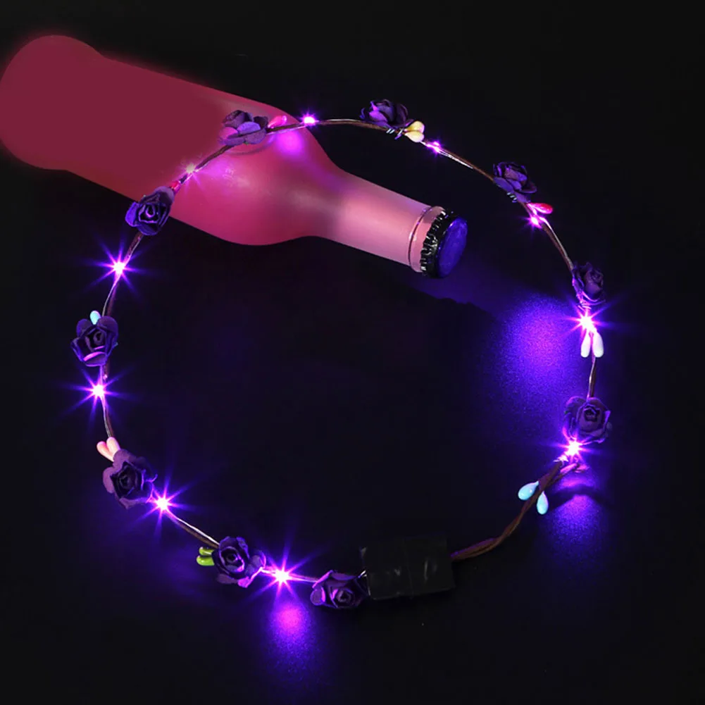8 шт./компл. блестящая Цветочная головная повязка светящаяся гирлянда