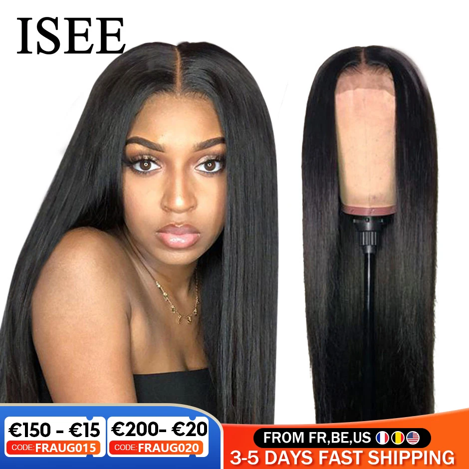 Hot Products! ISEE HAIR Straight Lace Front Human Hair Wigs For Women 13X6 HD Lace Frontal Wig 4X4 Long Malaysian Straight Lace Closure Wig