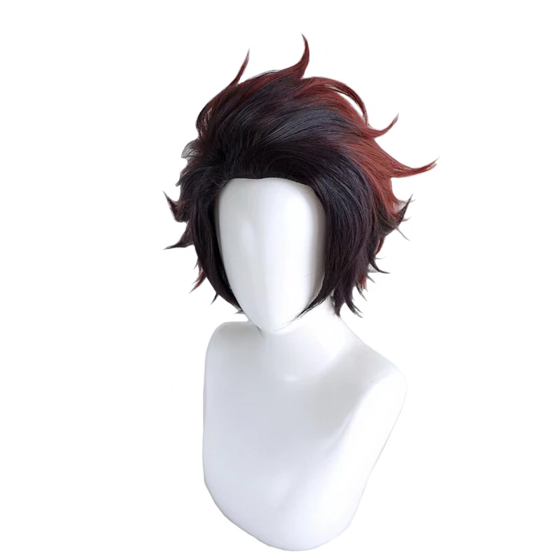

Anime Demon Slayer Kimetsu No Yaiba Kamado Tanjirou Short Wig Cosplay Costume Men Heat Resistant Synthetic Hair Wigs