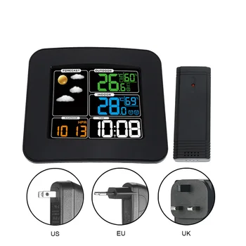 

Creative Table Clock Wireless Weather Station Forecast Desk Clock Multi-function LED Temperature Humidity Barometer Sensor Clock