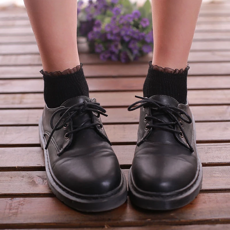 Японские весенние и осенние дышащие хлопковые кружевные женские носки Винтажные ботинки корейские литературные темпераментные милые дикие женские носки