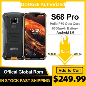 Перейти на Алиэкспресс и купить DOOGEE S68 Pro смартфон с 5,9-дюймовым дисплеем, восьмиядерным процессором Helio P70, ОЗУ 6 ГБ, ПЗУ 128 ГБ, 6300 мАч