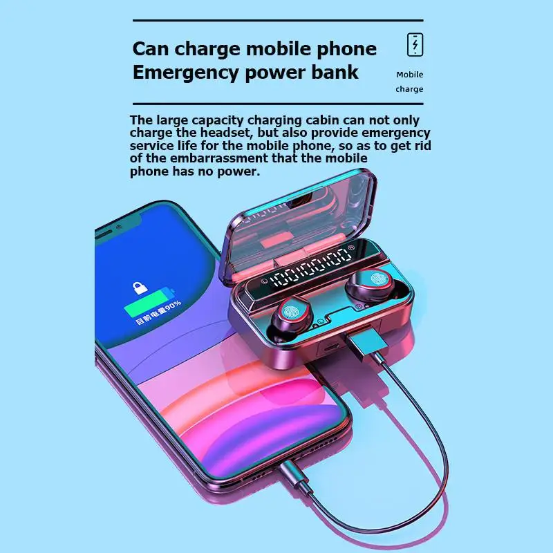 TWS Bluetooth 5 1 Earphones 3LED Display Wireless Headphone 3600mAh Charging Case Waterproof Sport Earbuds Touch Control Headset