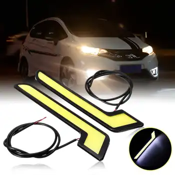 

Pair 12V Car LED Daytime Running Light L Shape DRL Strip Driving Lamps Fog Lights Waterproof