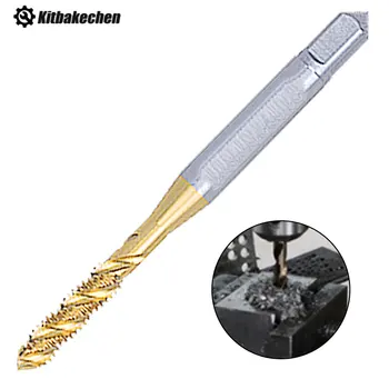 

5PC M3 to M8 Titanium-plated Spiral Groove Tap Machine High Speed Steel HSS Screw Thread Metric Spiral Hand Plug Tap Kit