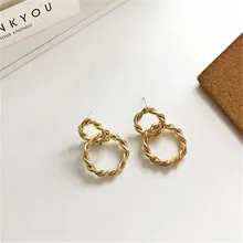 Женские серьги серебряные иглы геометрические корейские темперамент простые серьги геометрические длинные Круглые узоры серьги девушки