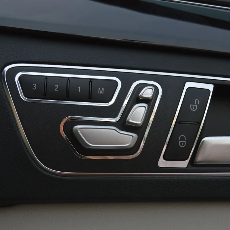 Автомобильный стиль, кнопки регулировки сиденья, блестки, наклейка, Накладка для Mercedes Benz GLK CLS ML GL E Class, аксессуары для интерьера
