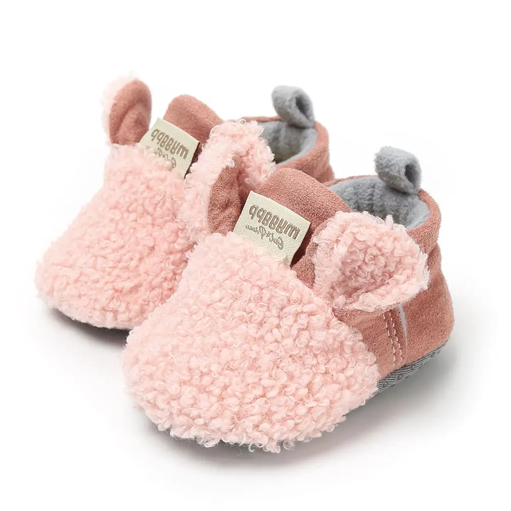Autumn Winter Newborn Baby Shose Boys Girls Toddler Shoes Fleece Warm Soft Snow Booties Infant Shoes First Walkers 0-18M