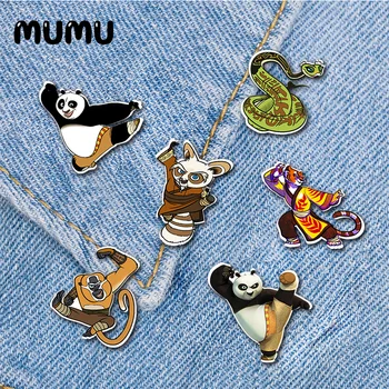 

2020 New Kung Fu Panda Lapel Pin Movie Roles Acrylic Brooches Lapel Pins Handmade Epoxy Jewelry Shirt Bag Badge