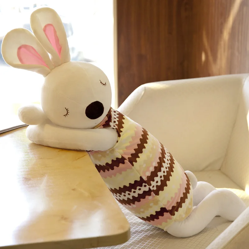 

Papa Rabbit Doll Washable Holding Pajama of Strip Bolster Stuffed Toy CHILDREN'S Toy GIRL'S
