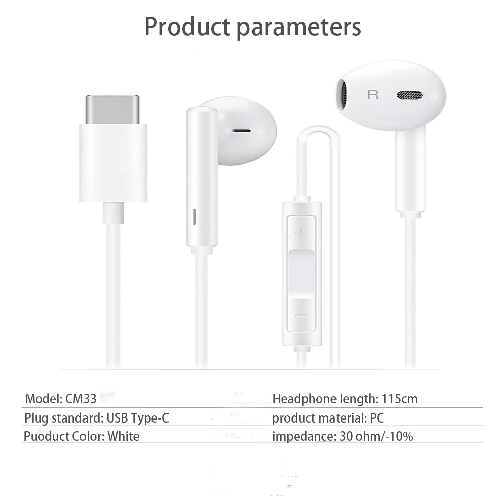 Оригинальные наушники huawei CM33 usb type-C в ухо проводной микрофон Регулятор громкости гарнитура для huawei mate 10 20 P20 Pro xiaomi 2s 6x Mi8